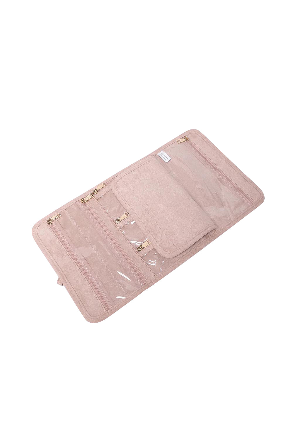 Product shot of the Carla Suedette Jewellery Sleeve - Palepinksuede in colour Palepinksuede, from the back