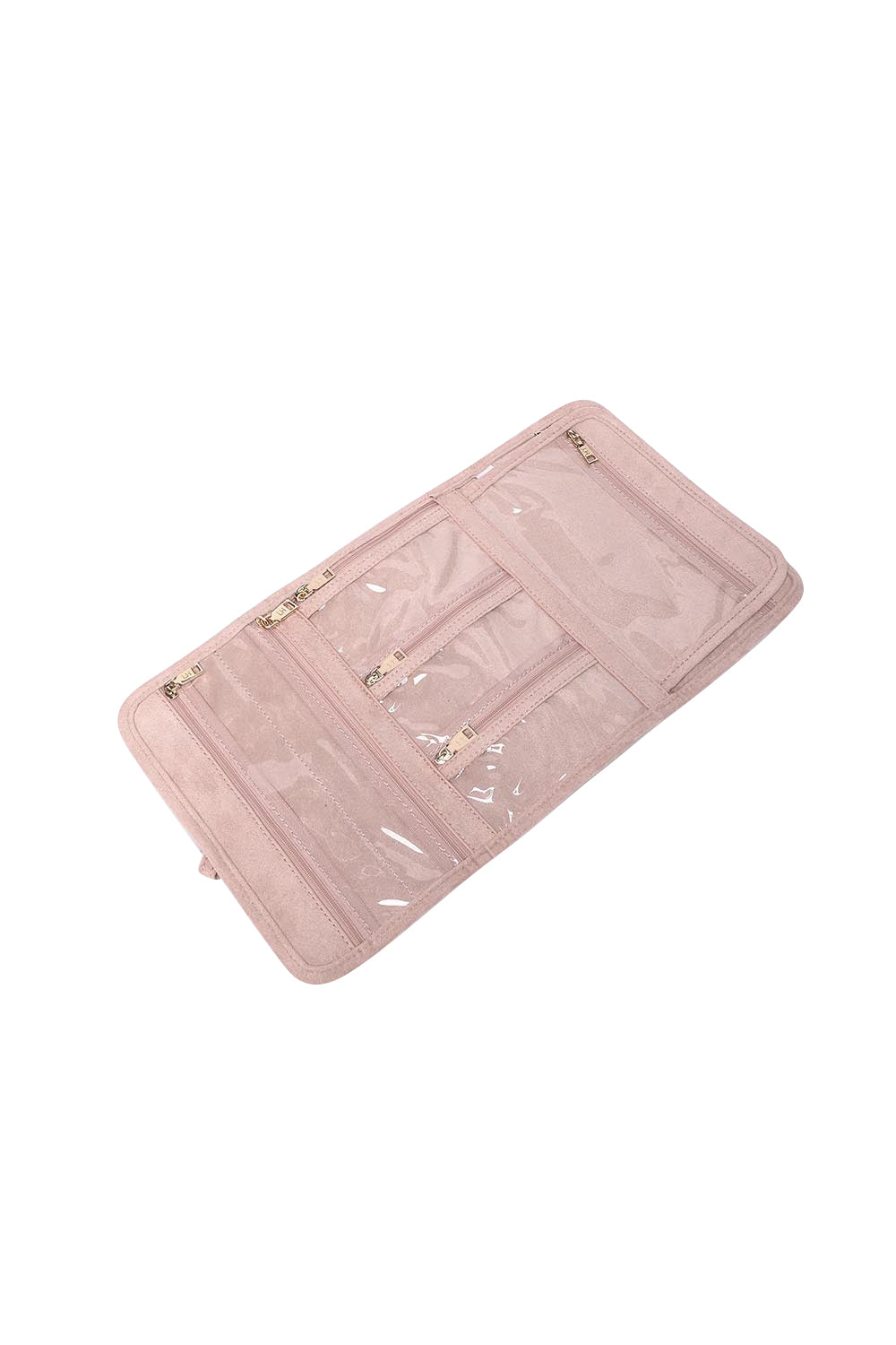 Product shot of the Carla Suedette Jewellery Sleeve - Palepinksuede in colour Palepinksuede, showing detail