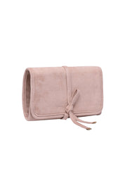 Product shot of the Carla Suedette Jewellery Sleeve - Palepinksuede in colour Palepinksuede, showing detail