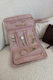 Product shot of the Carla Suedette Jewellery Sleeve - Palepinksuede in colour Palepinksuede, from the front