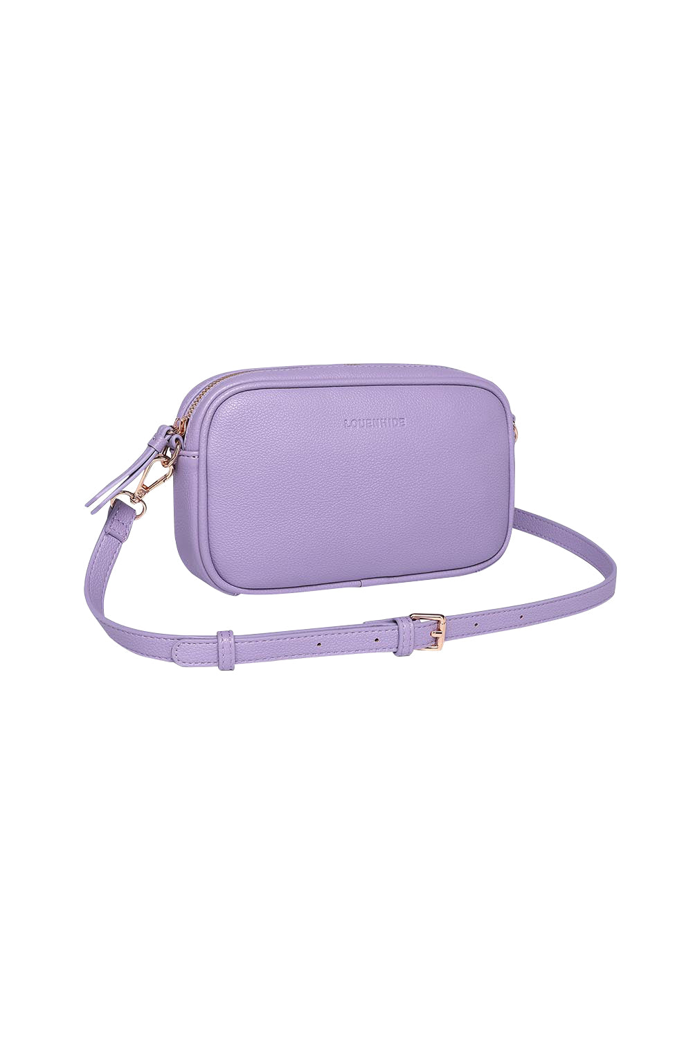 Product shot of the Bianca Crossbody Bag in colour Lilac (Purple), detail