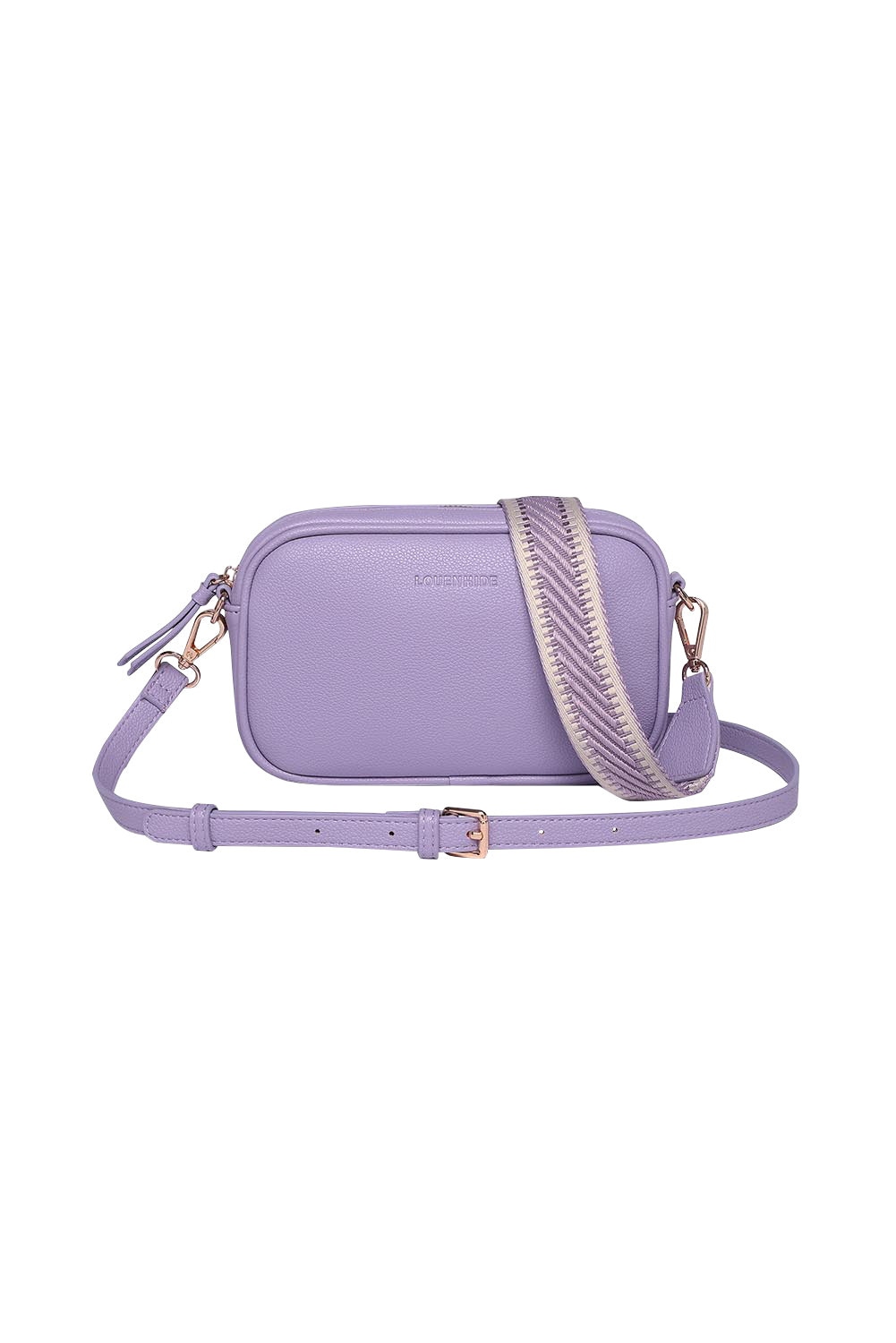 Product shot of the Bianca Crossbody Bag in colour Lilac (Purple), from the front