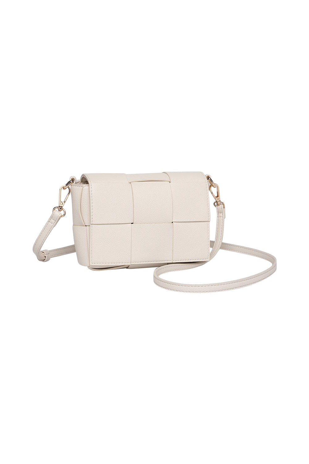 Product shot of the Josephine Day Night Crossbody Bag in colour Vanilla (White), detail