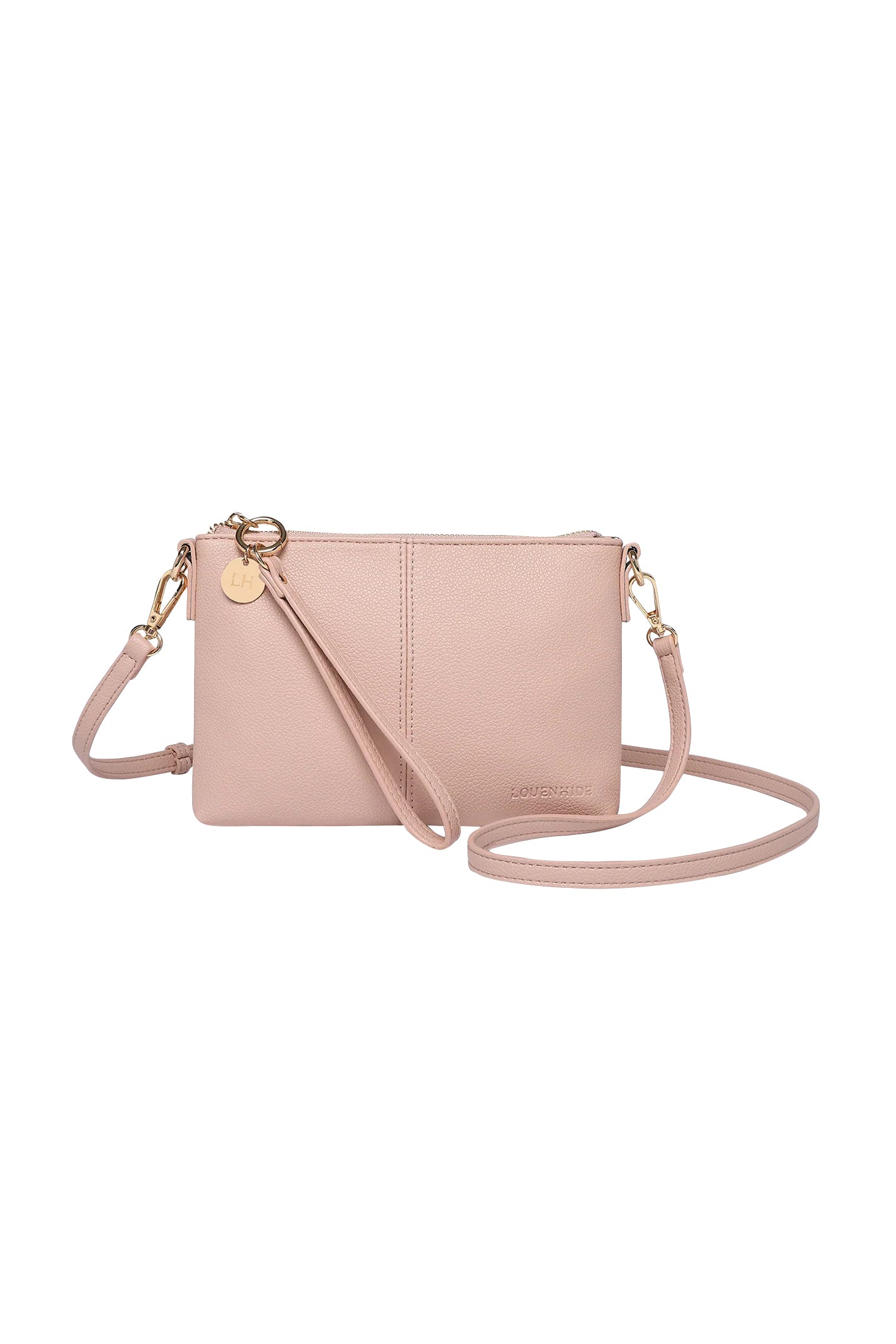 Product shot of the Baby Sophie Crossbody Bag in colour Dustypink (Pink), from the front