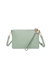 Product shot of the Baby Sophie Crossbody Bag in colour Sagegreen (Green), from the back