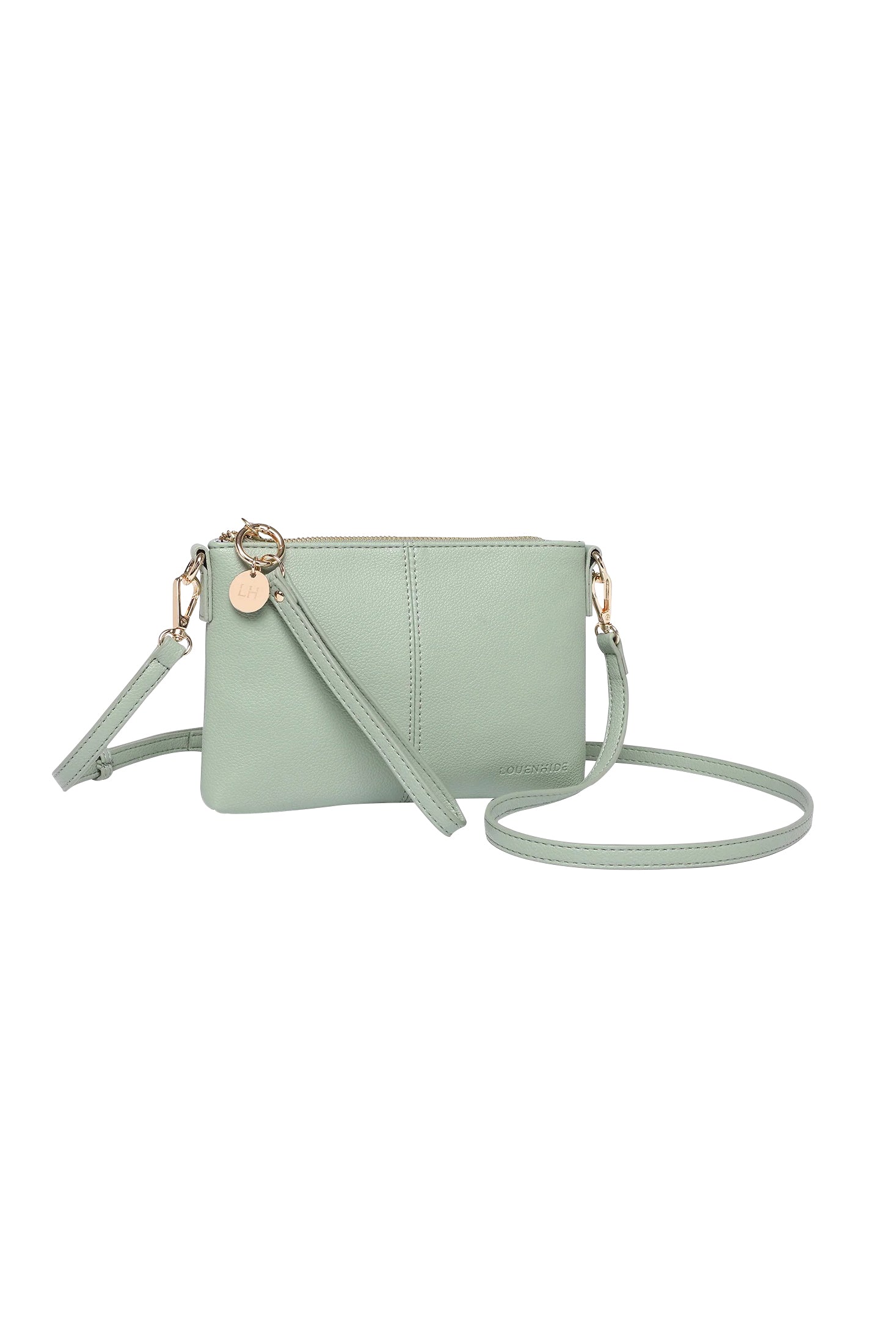 Product shot of the Baby Sophie Crossbody Bag in colour Sagegreen (Green), detail