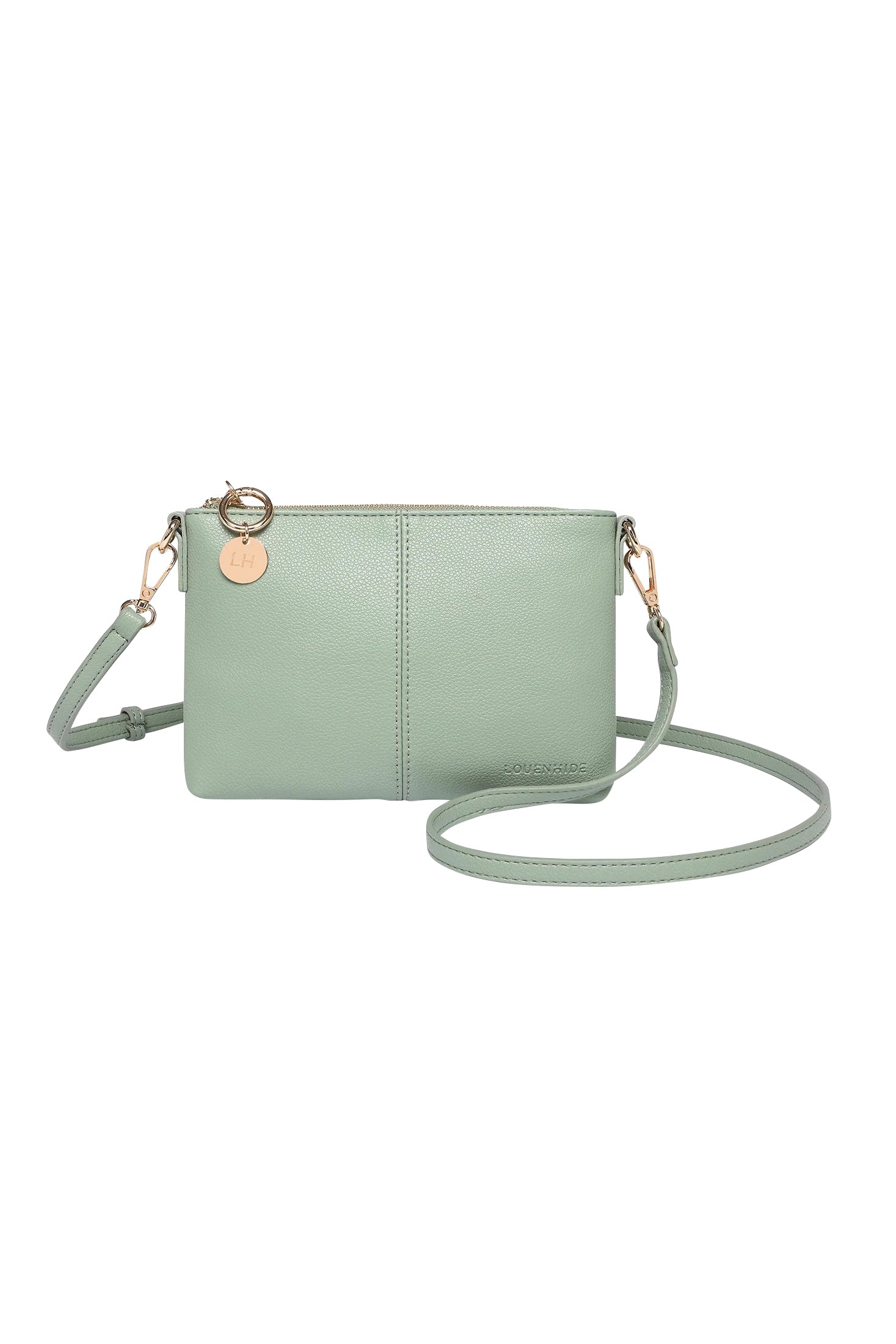 Product shot of the Baby Sophie Crossbody Bag in colour Sagegreen (Green), detail