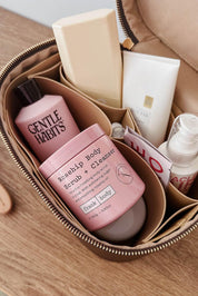 Product shot of the Juliette Vanity Case - Chocolate in colour Chocolate, showing detail