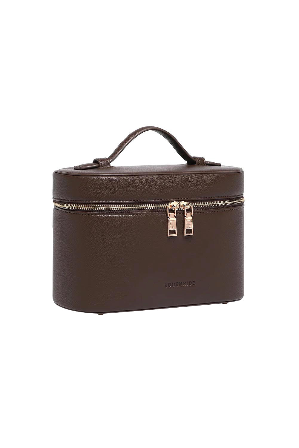 Product shot of the Juliette Vanity Case - Chocolate in colour Chocolate, showing detail