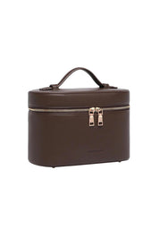 Product shot of the Juliette Vanity Case - Chocolate in colour Chocolate, showing detail