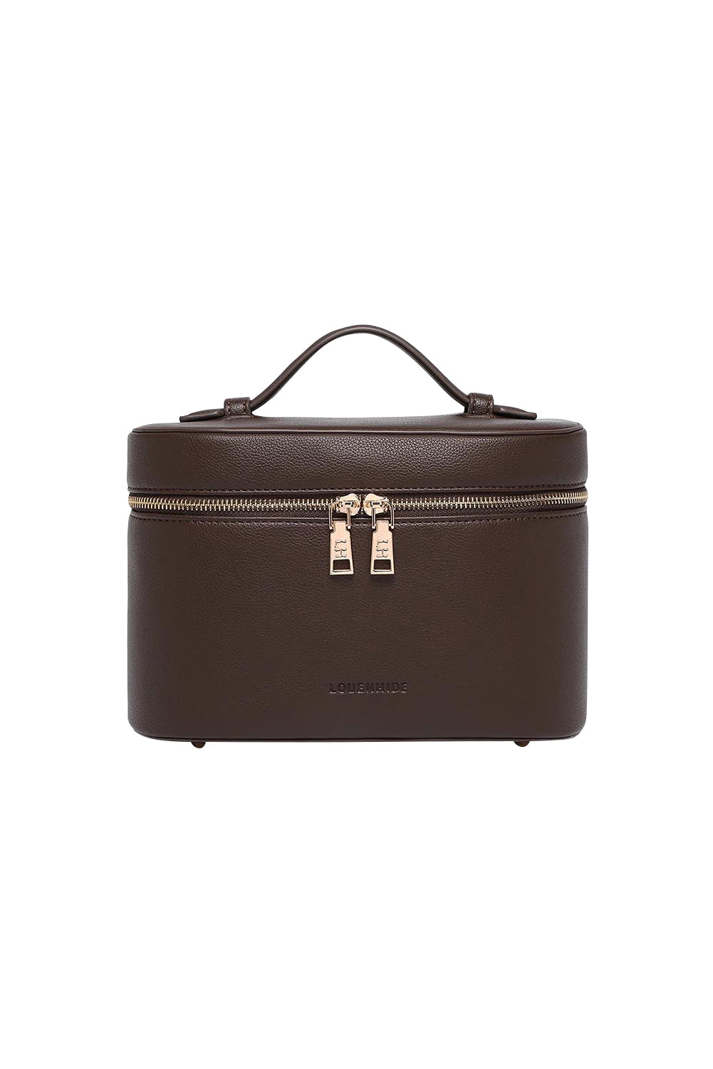 Product shot of the Juliette Vanity Case - Chocolate in colour Chocolate, from the front