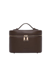 Product shot of the Juliette Vanity Case - Chocolate in colour Chocolate, from the front