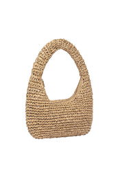 Product shot of the Nellie Woven Handbag in colour Natural, detail