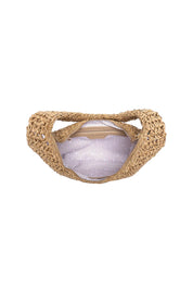 Product shot of the Nellie Woven Handbag in colour Natural, detail