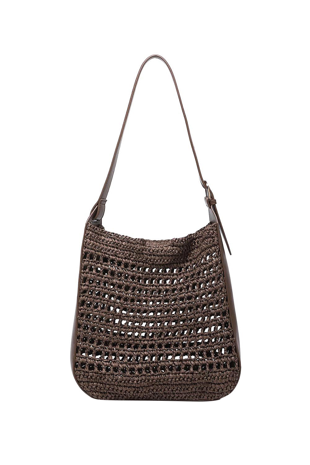 Product shot of the Louisa Shoulder Bag - Chocolate in colour Chocolate, from the back