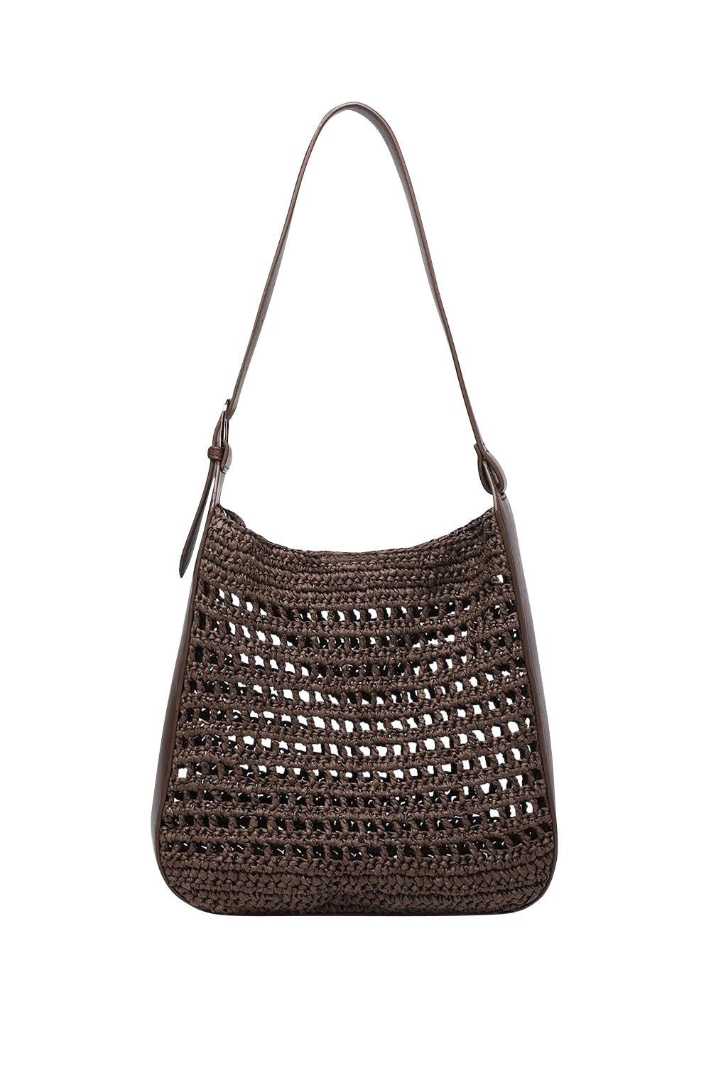 Product shot of the Louisa Shoulder Bag - Chocolate in colour Chocolate, from the front