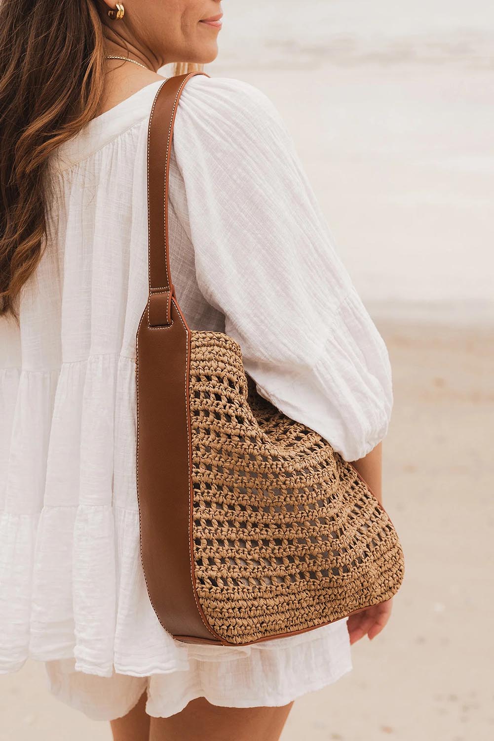 Product shot of the Louisa Shoulder Bag - Naturaltan in colour Naturaltan, from the front