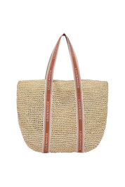 Product shot of the Bali Beach Bag - Naturalraffia in colour Naturalraffia, from the back