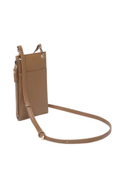 Product shot of the Suki Phone Bag in colour Caramel, from the back
