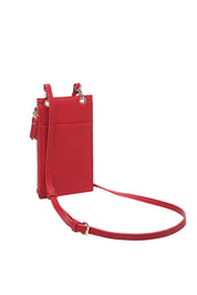 Product shot of the Suki Phone Bag - Red in colour Red, showing detail
