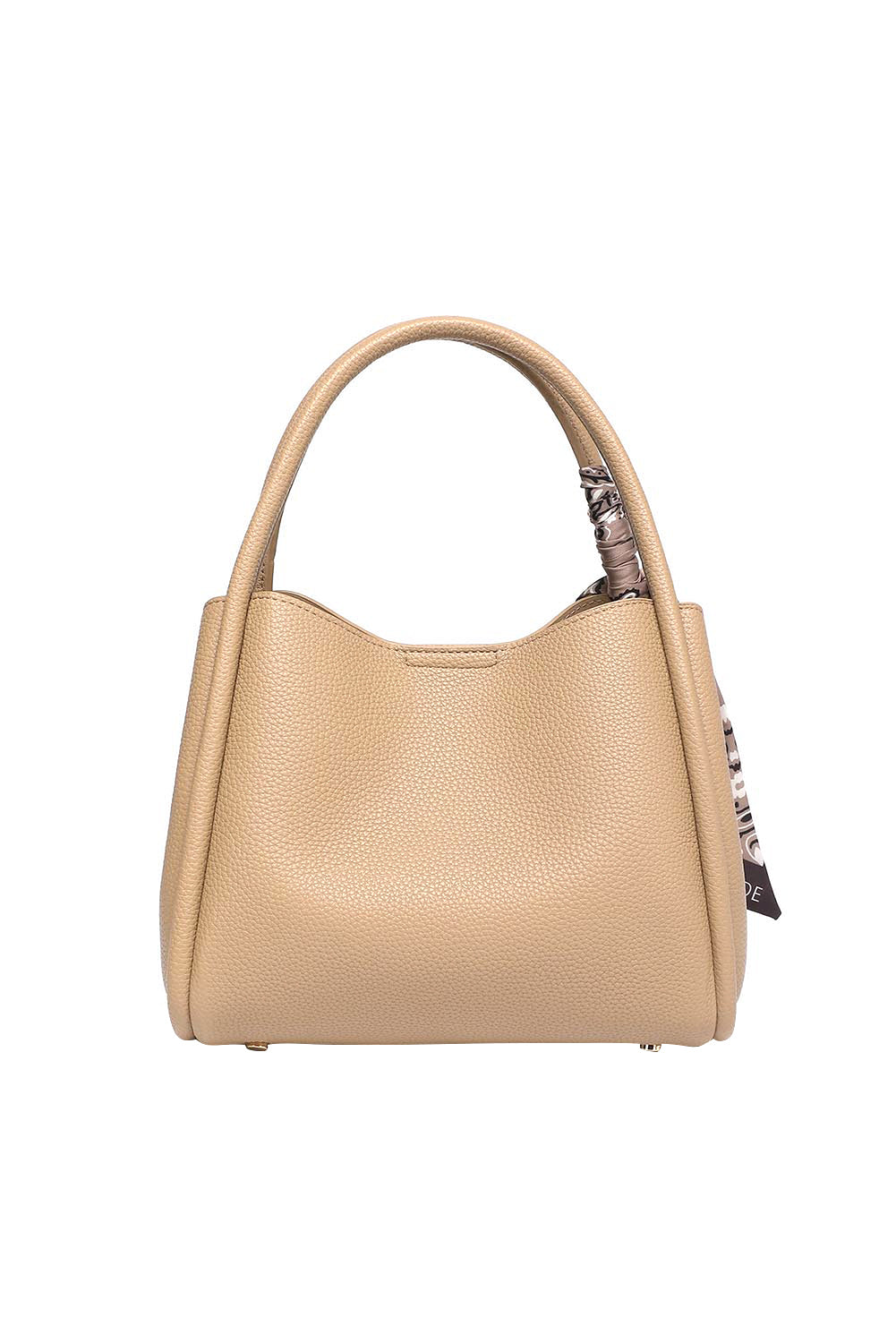 Product shot of the Steffie Mini Tote Bag - Biscuit in colour Biscuit, from the back