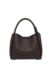 Product shot of the Steffie Mini Tote Bag - Chocolatepu in colour Chocolatepu, from the back