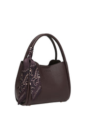 Product shot of the Steffie Mini Tote Bag - Chocolatepu in colour Chocolatepu, showing detail
