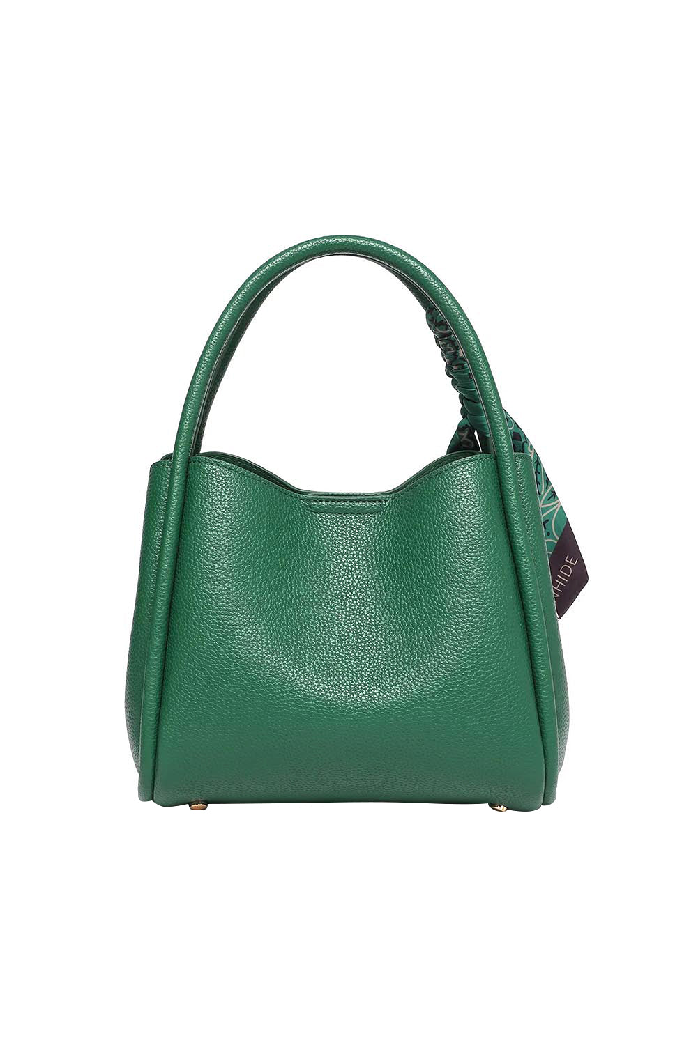 Product shot of the Steffie Mini Tote Bag - Green in colour Green, from the back