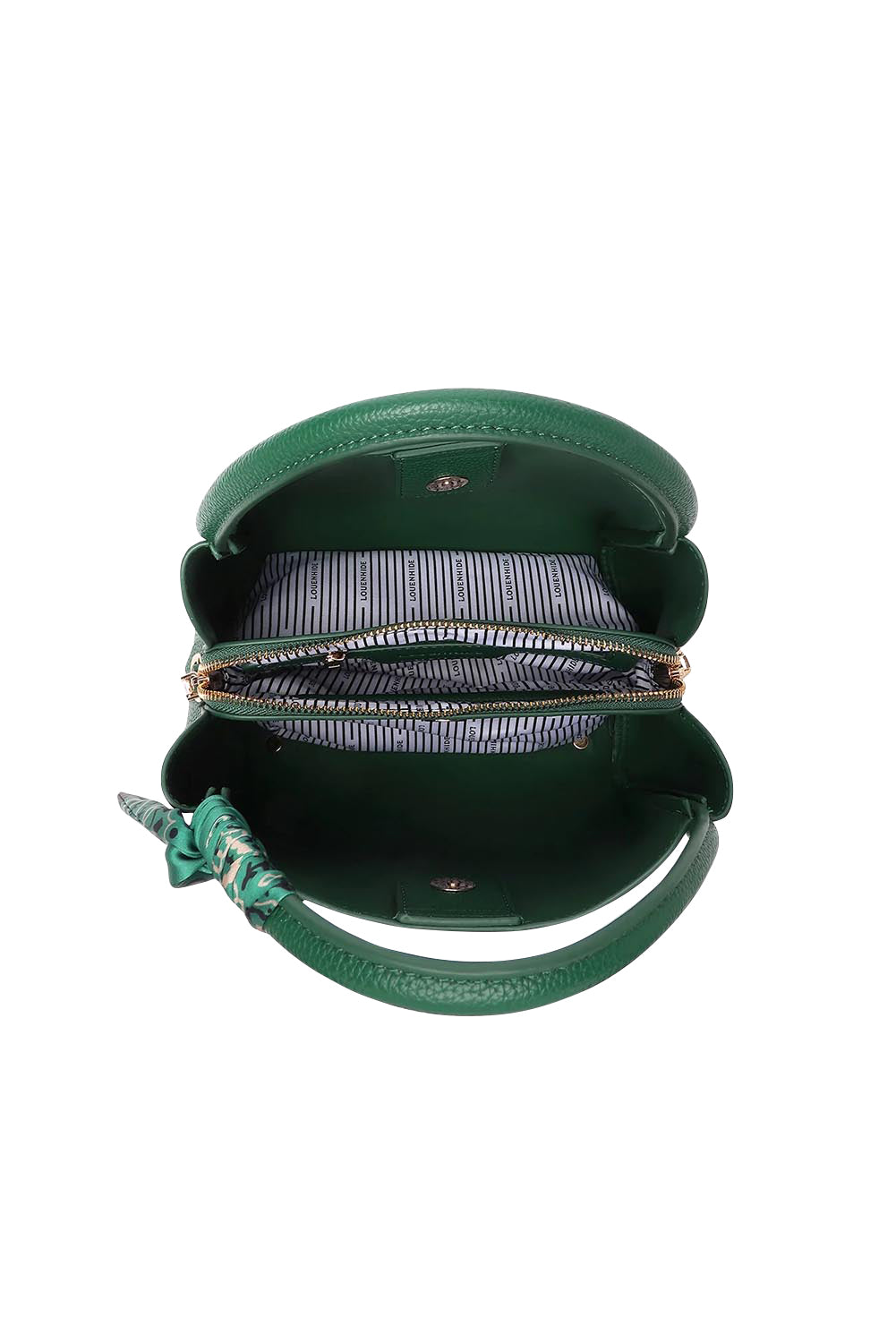 Product shot of the Steffie Mini Tote Bag - Green in colour Green, showing detail