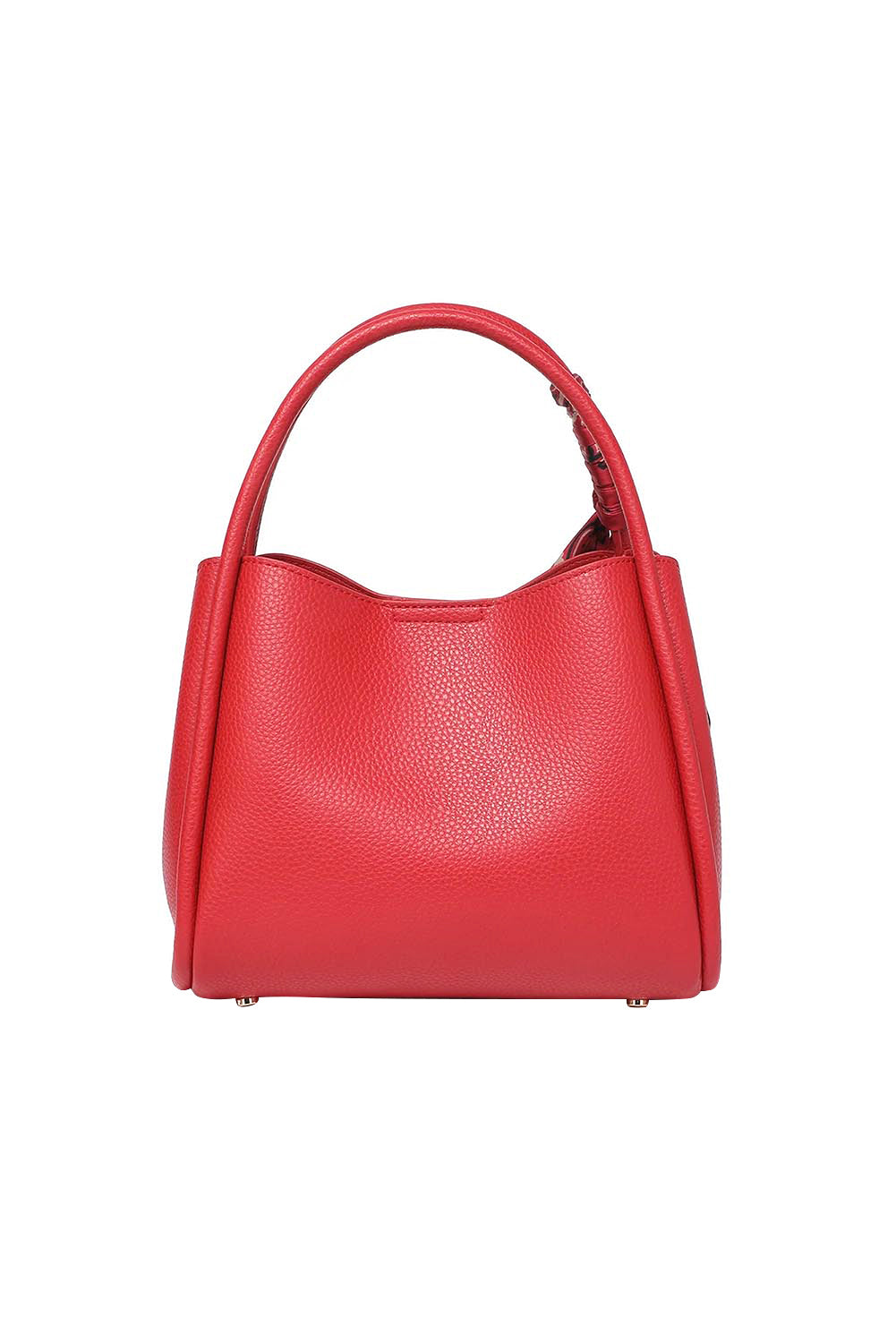 Product shot of the Steffie Mini Tote Bag - Red in colour Red, from the back