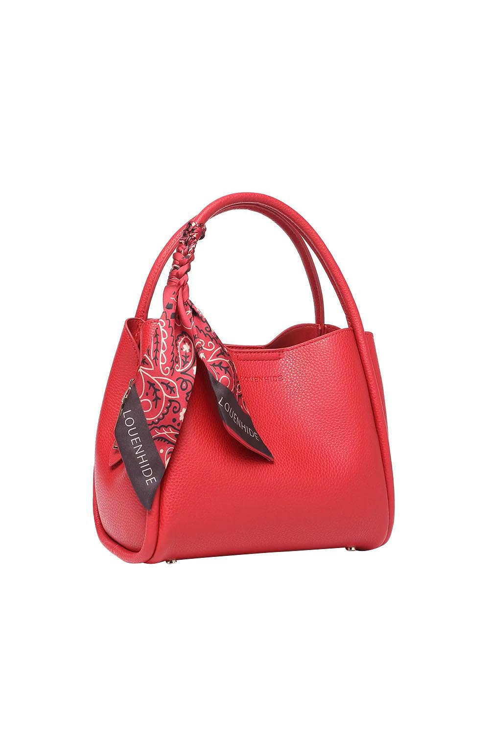 Product shot of the Steffie Mini Tote Bag - Red in colour Red, from the back