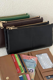 Product shot of the Sailor Wallet - Black in colour Black, from the front