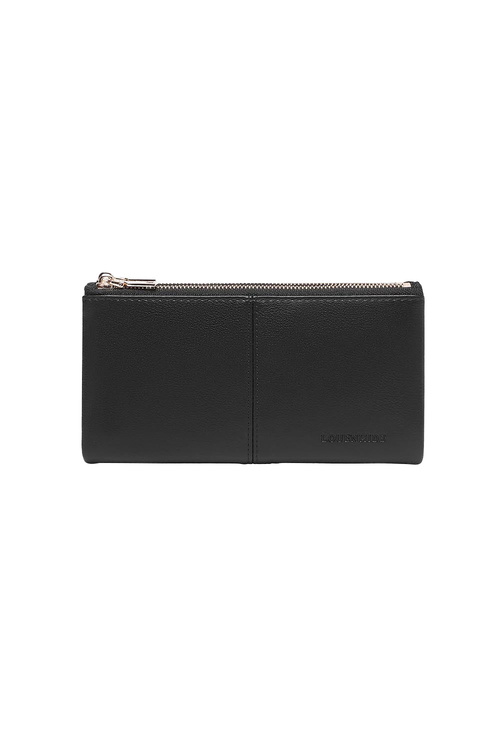 Product shot of the Sailor Wallet - Black in colour Black, from the front