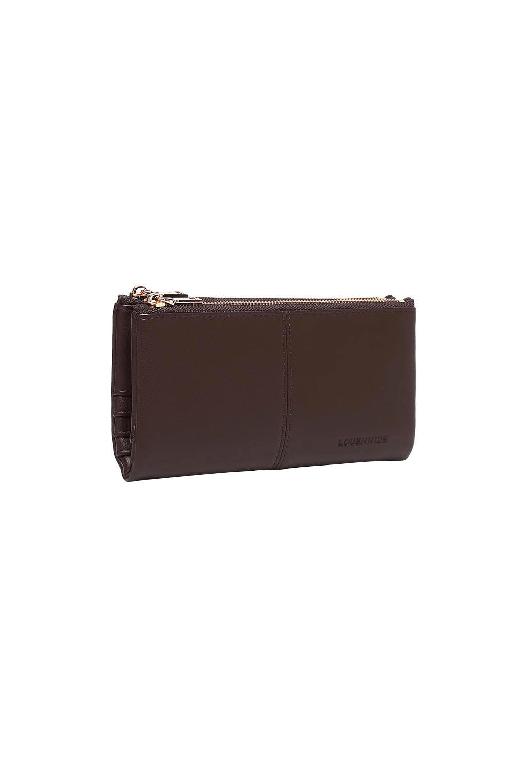 Product shot of the Sailor Wallet - Chocolate in colour Chocolate, showing detail