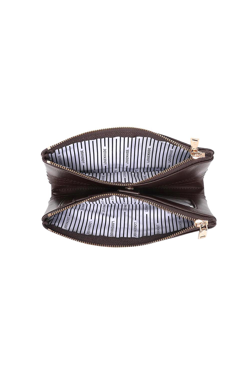 Product shot of the Sailor Wallet - Chocolate in colour Chocolate, showing detail
