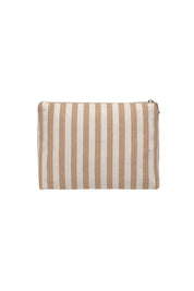 Product shot of the Nala Makeup Bag - Beige in colour Beige, from the back