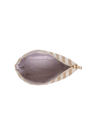 Product shot of the Nala Makeup Bag - Beige in colour Beige, from the back