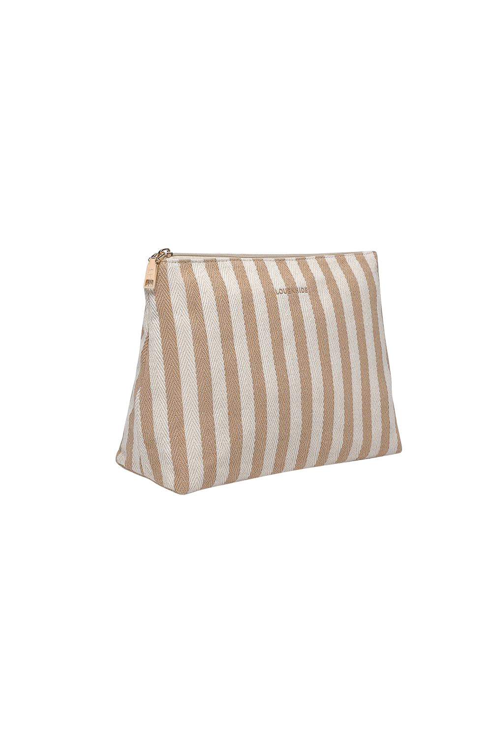 Product shot of the Nala Makeup Bag - Beige in colour Beige, showing detail