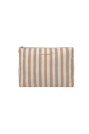 Product shot of the Nala Makeup Bag - Beige in colour Beige, from the front