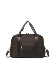 Product shot of the Jenn Nylon Travel Bag - Chocolate in colour Chocolate, from the front