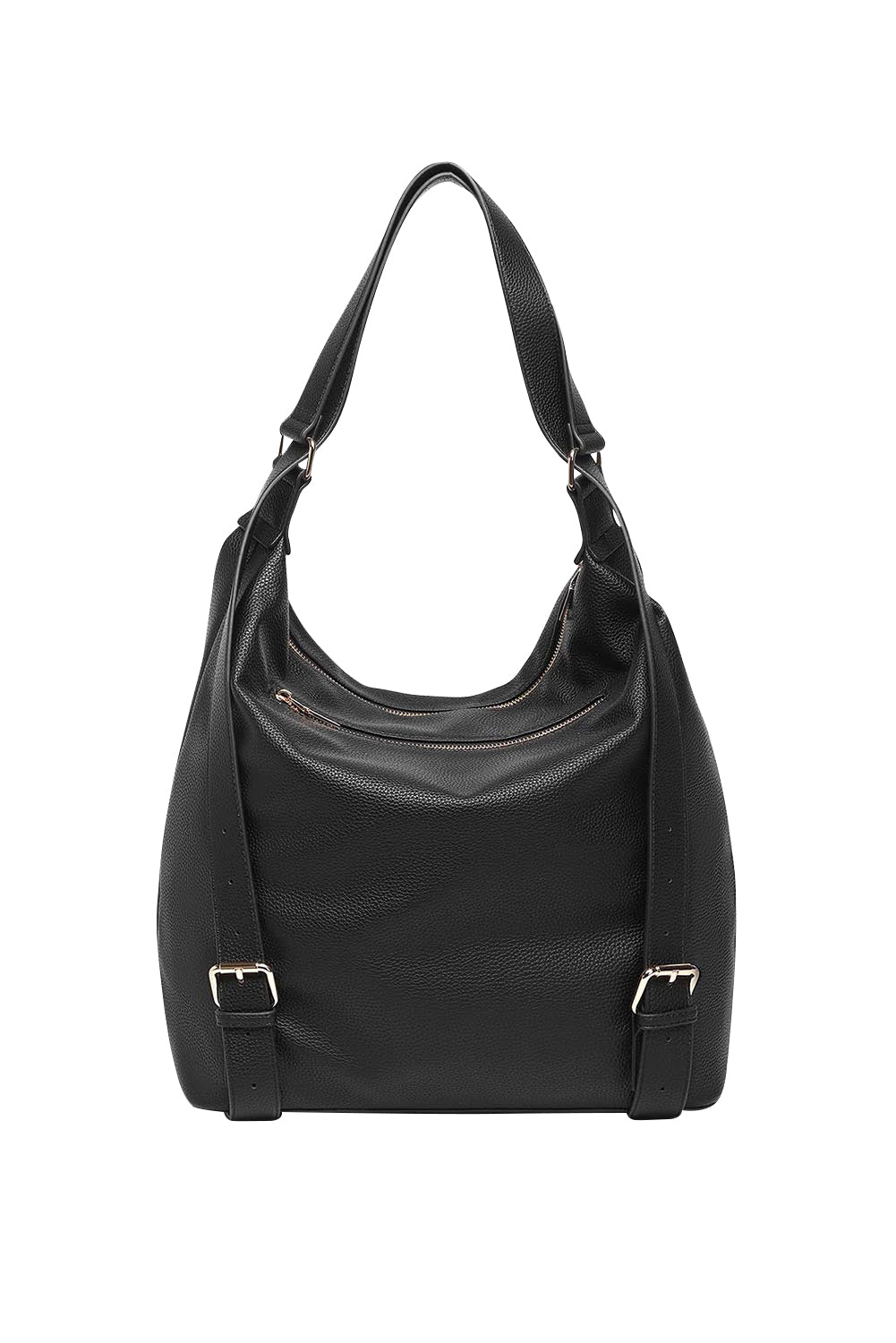 Product shot of the Miley Convertible Backpack - Black in colour Black, from the back