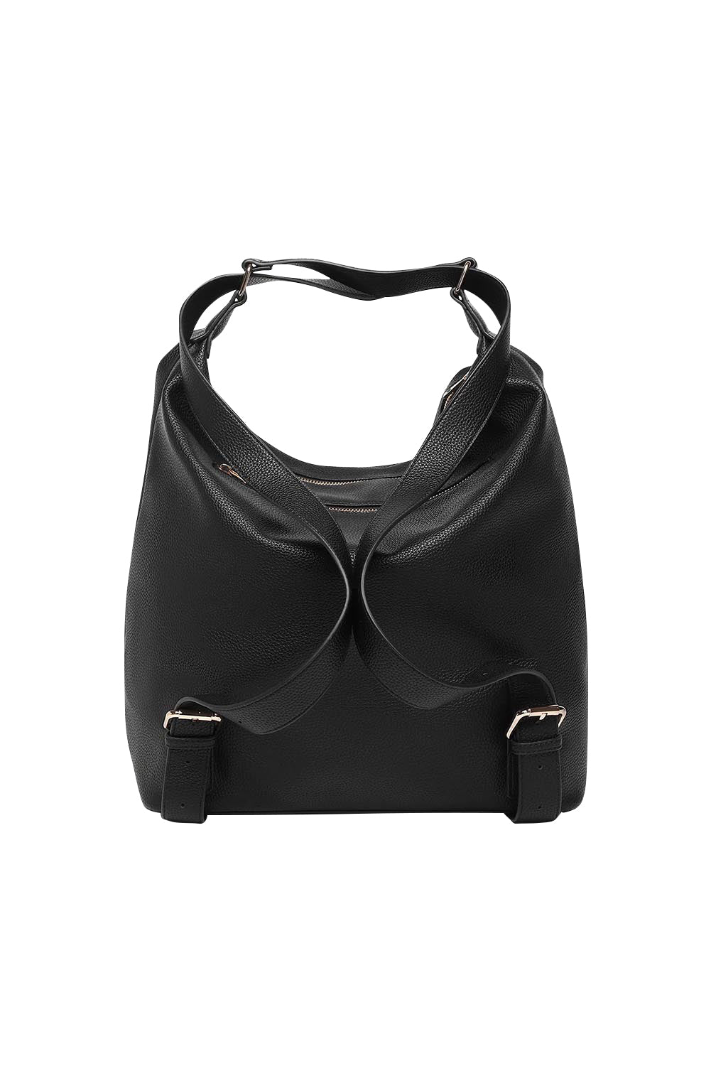 Product shot of the Miley Convertible Backpack - Black in colour Black, showing detail