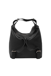 Product shot of the Miley Convertible Backpack - Black in colour Black, showing detail