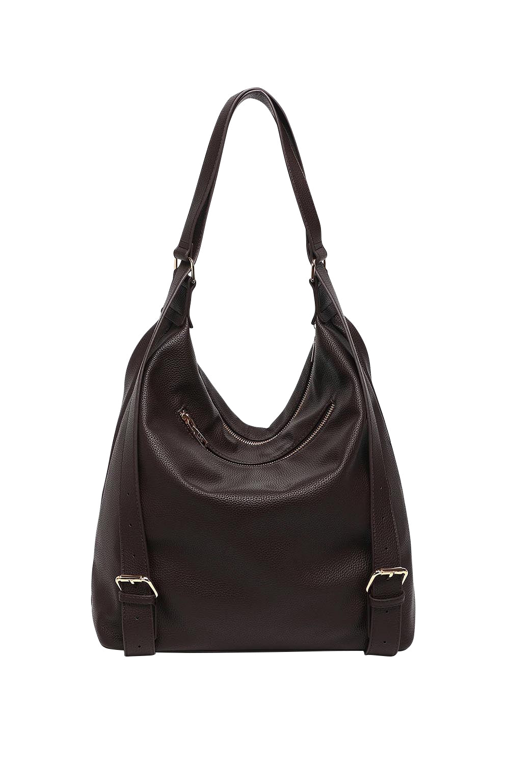 Product shot of the Miley Convertible Backpack - Chocolate in colour Chocolate, from the back