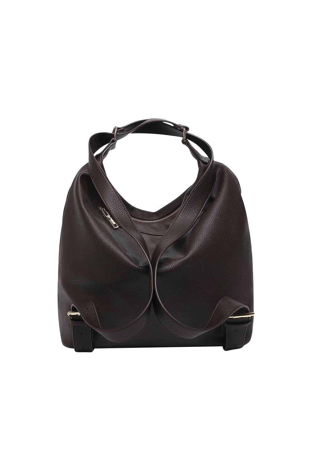 Product shot of the Miley Convertible Backpack - Chocolate in colour Chocolate, from the back