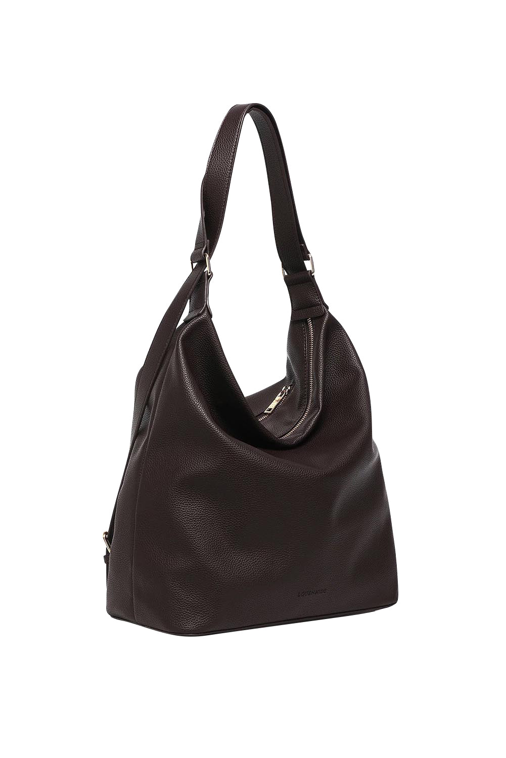 Product shot of the Miley Convertible Backpack - Chocolate in colour Chocolate, showing detail