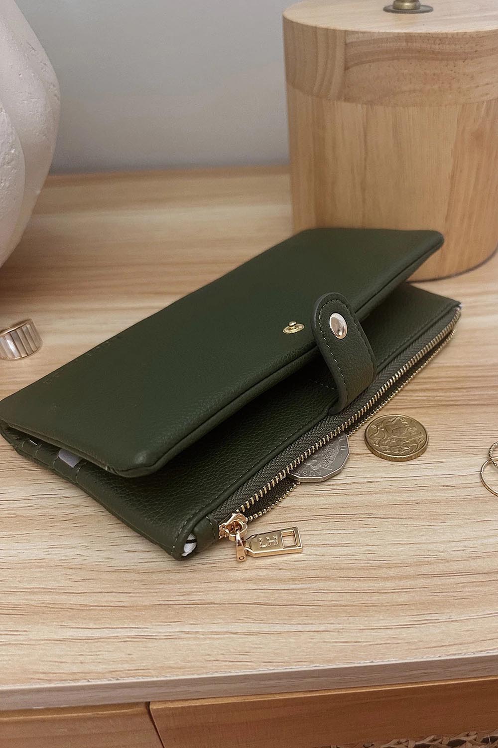 Stella Fold Over Wallet - Olive