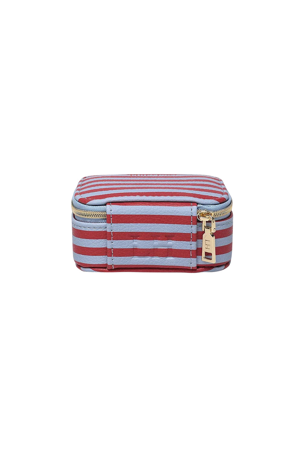 Product shot of the Suzie Stripe Jewellery Box - Redskystripe in colour Redskystripe, from the back