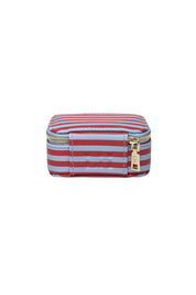 Product shot of the Suzie Stripe Jewellery Box - Redskystripe in colour Redskystripe, from the back