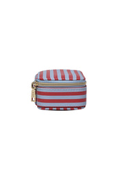 Product shot of the Suzie Stripe Jewellery Box - Redskystripe in colour Redskystripe, showing detail